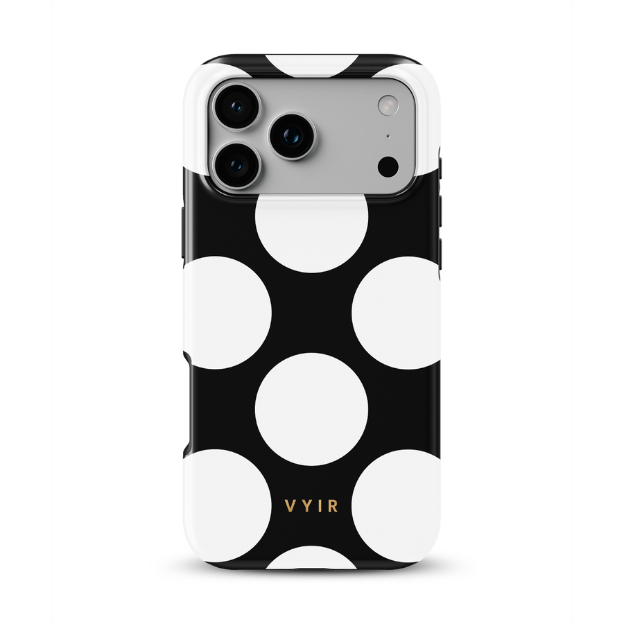 Large Polka Dots, Black Sparkle - Tough Etui na telefon