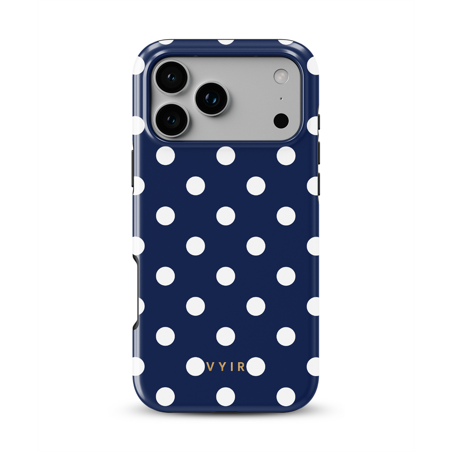 Classic Polka Dots, Old Money Blue - Tough MagSafe Etui na iPhone