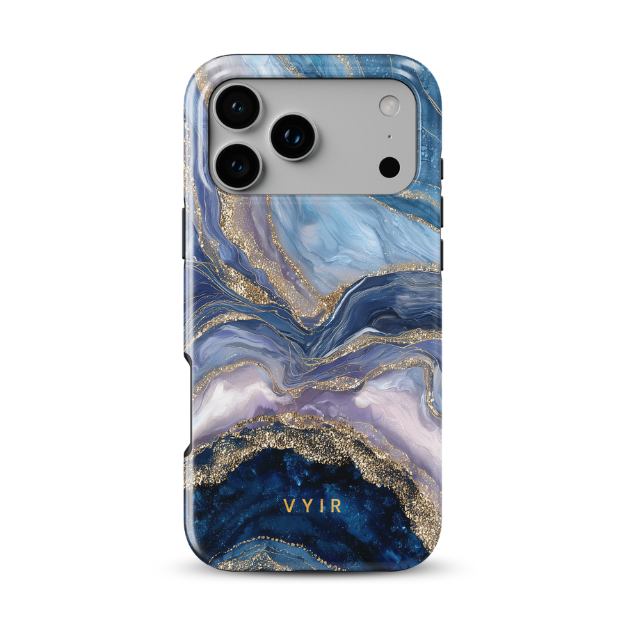 Golden Luxe Marble Blue - Tough MagSafe Etui na telefon iPhone