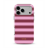 Horizontal Stripes, Candy Pink - Tough MagSafe Etui na iPhone'a