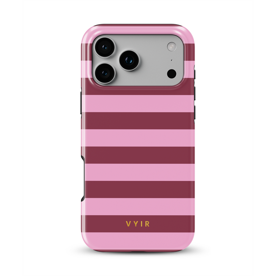 Horizontal Stripes, Candy Pink - Tough MagSafe Etui na iPhone'a