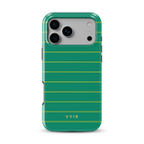 Horizontal Stripes, Goldline Green - Tough Etui MagSafe na iPhone