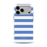 Horizontal Stripes, Parisian Blue - Tough MagSafe iPhone Etui