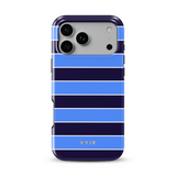 Horizontal Stripes, Rivoli Blue - Tough Etui MagSafe na iPhone