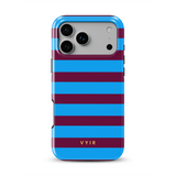 Horizontal Stripes, Track Blue - Tough MagSafe iPhone Etui