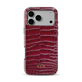 Croc Leather Print Burgundy - Tough Etui MagSafe na iPhone