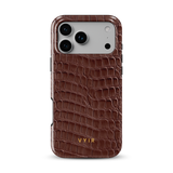 Croc Leather Print Mocha - Tough Etui MagSafe na iPhone