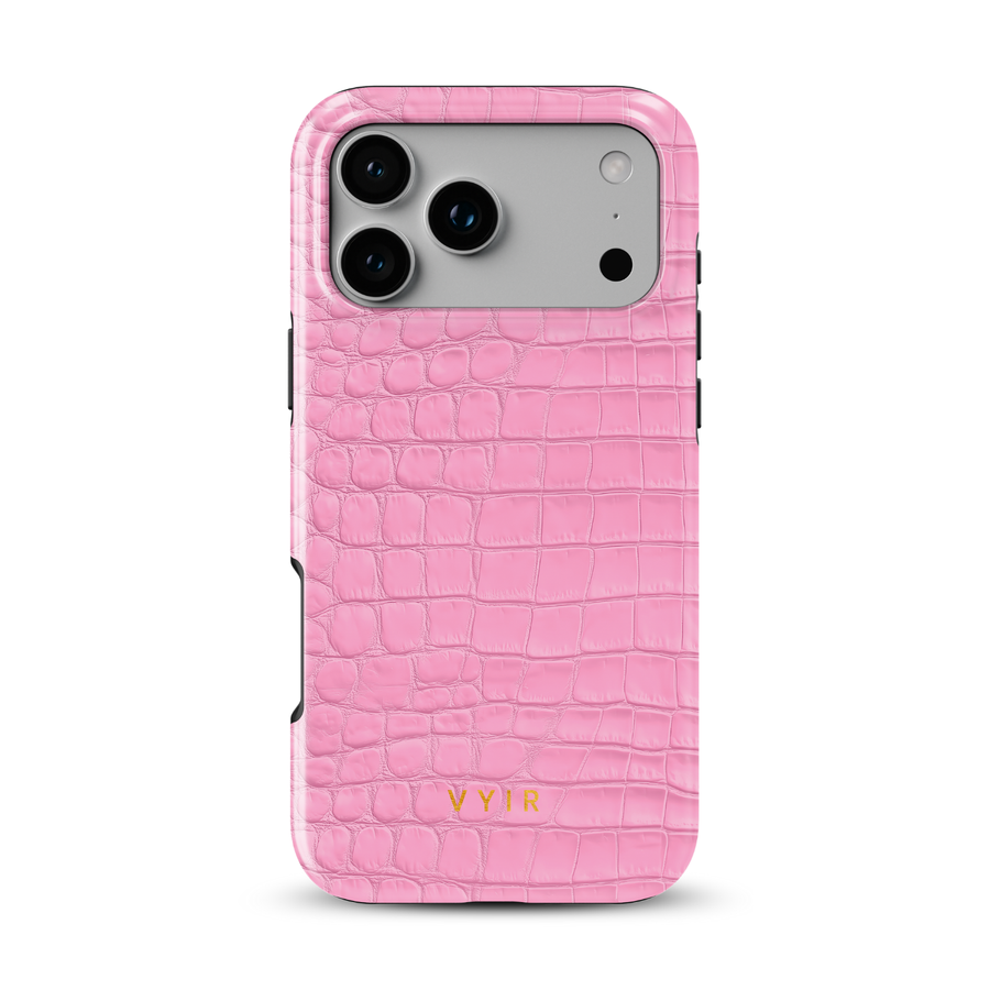 Croc Leather Print Pink - Tough Etui MagSafe na iPhone