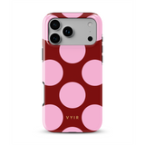 Large Polka Dots, Burgundy Pink - Tough Etui na iPhone z MagSafe