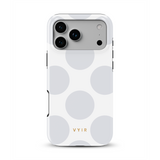 Large Polka Dots, Cloud Gray - Tough Etui na iPhone z MagSafe