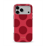 Large Polka Dots, Crimson Red - Tough Etui na iPhone z MagSafe