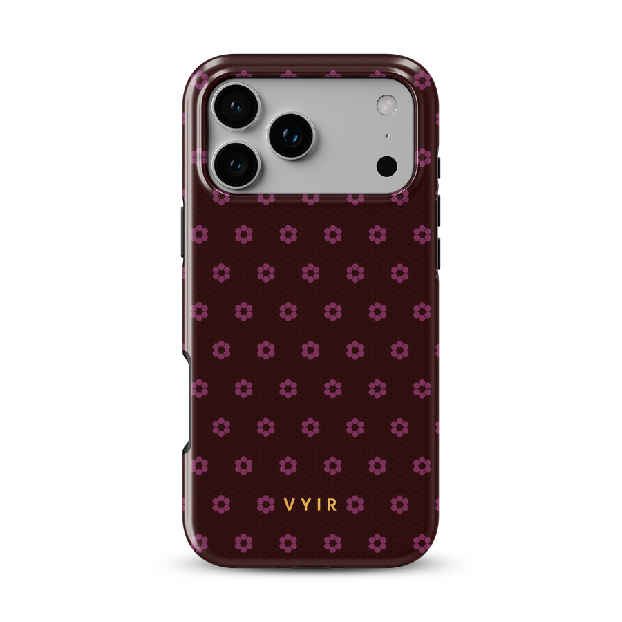 VYIR Signature Flowers, Burgundowy - Tough Etui MagSafe na iPhone