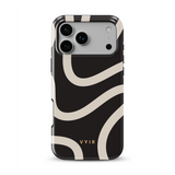 Swirl Lines, czarny i beżowy - Tough Etui MagSafe na iPhone'a