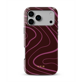 Swirl Lines, bordowy - Tough etui MagSafe na iPhone