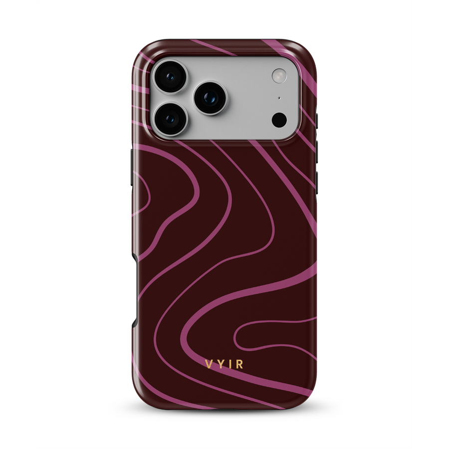 Swirl Lines, bordowy - Tough etui MagSafe na iPhone