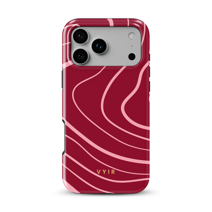 Swirl Lines, różowy i czerwony - Tough etui MagSafe na iPhone