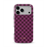 Tiny Checker, Burgundy - Tough MagSafe iPhone Etui
