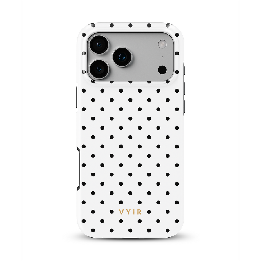 Tiny Polka Dots, Black and White - Tough Etui MagSafe na iPhone