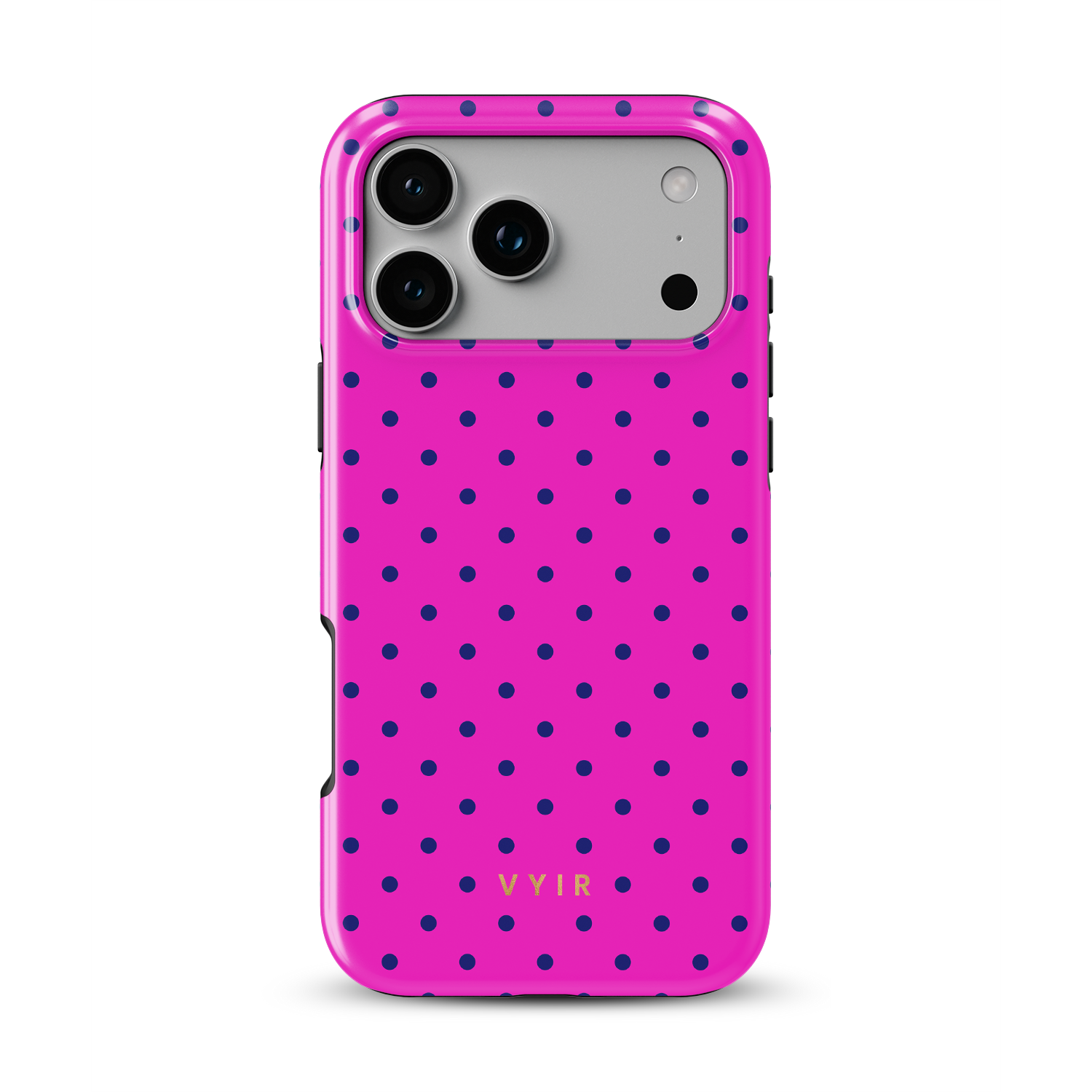 Tiny Polka Dots, Deep Pink - Shockproof Phone Case - VYIR
