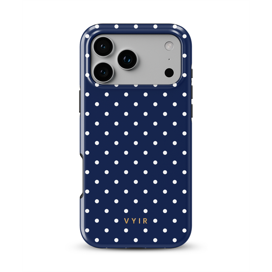 Tiny Polka Dots, Granatowy - Tough Etui MagSafe na iPhone