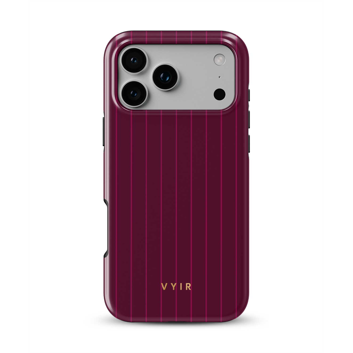 Vertical Stripes, Merlot - Shockproof Phone Case - VYIR