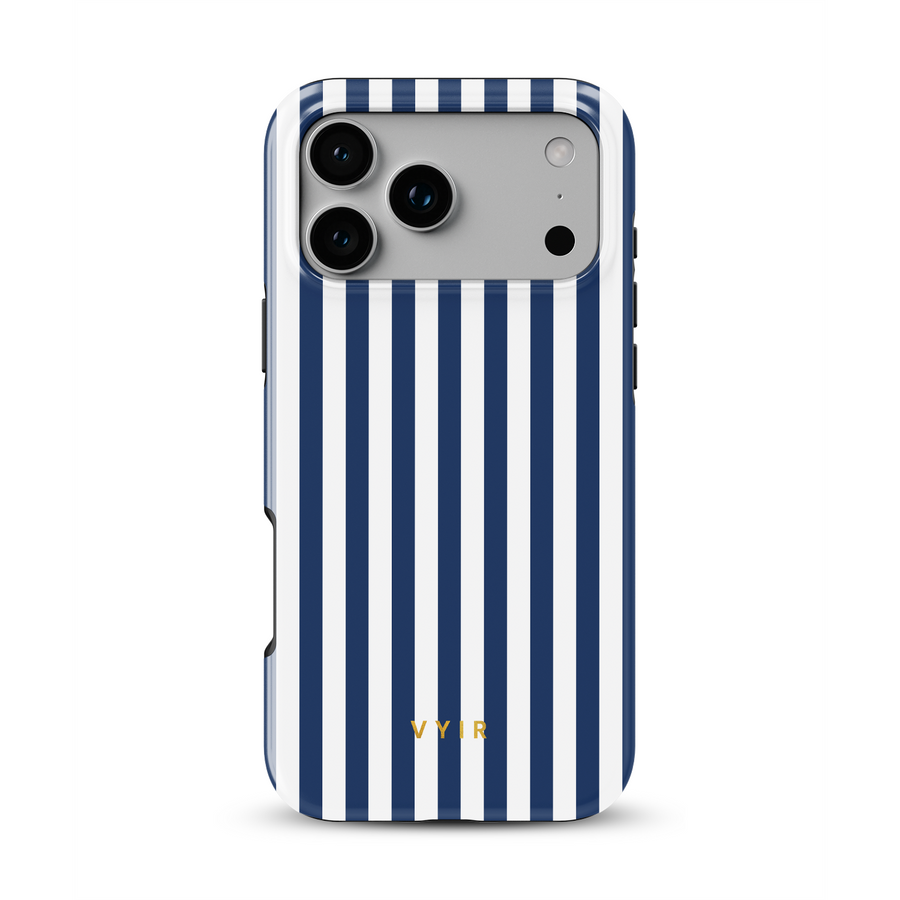 Vertical Stripes, Old Money Blue - Tough Etui MagSafe na iPhone'a