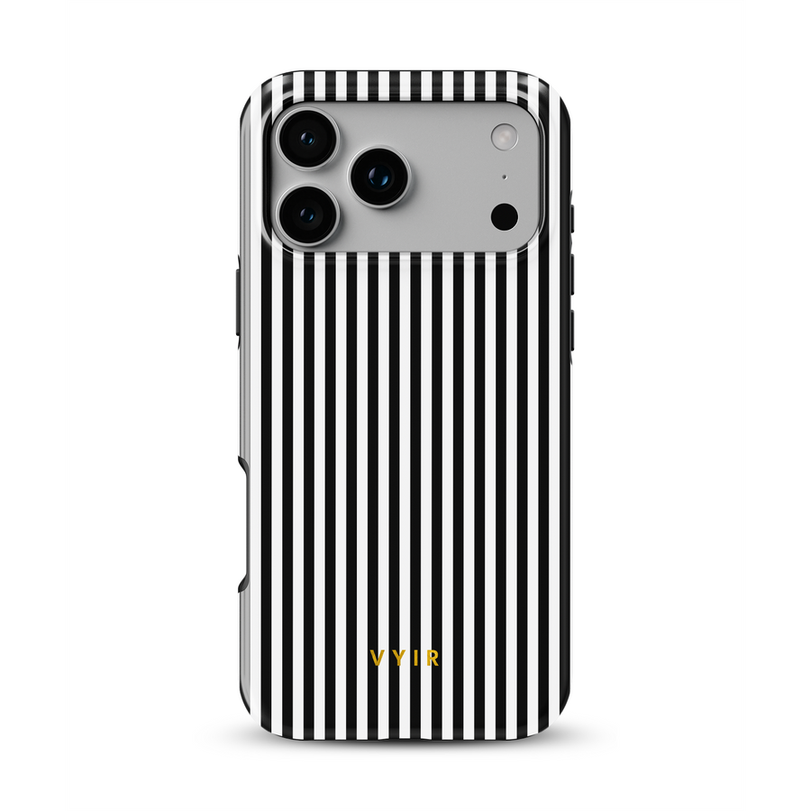 Vertical Stripes, czarno-białe prążki - Tough Etui MagSafe do iPhone