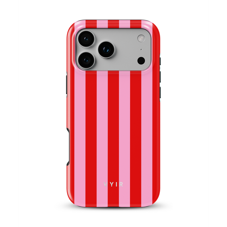 Vertical Stripes, Red Blush - Tough MagSafe Etui na iPhone'a