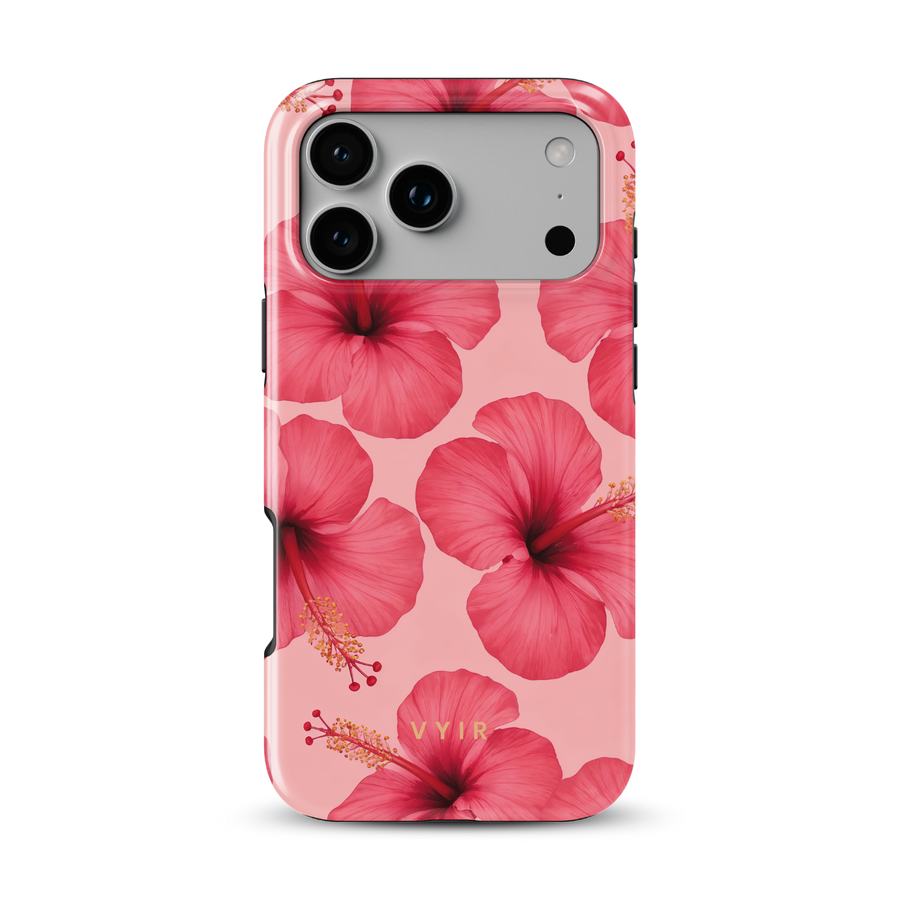 Pink Hibiscus Glow - Tough MagSafe Etui na iPhone