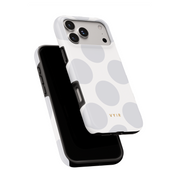 Large Polka Dots, Cloud Gray - Shockproof Phone Case - VYIR
