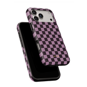 Tiny Checker, Plum - Shockproof MagSafe iPhone Case - VYIR