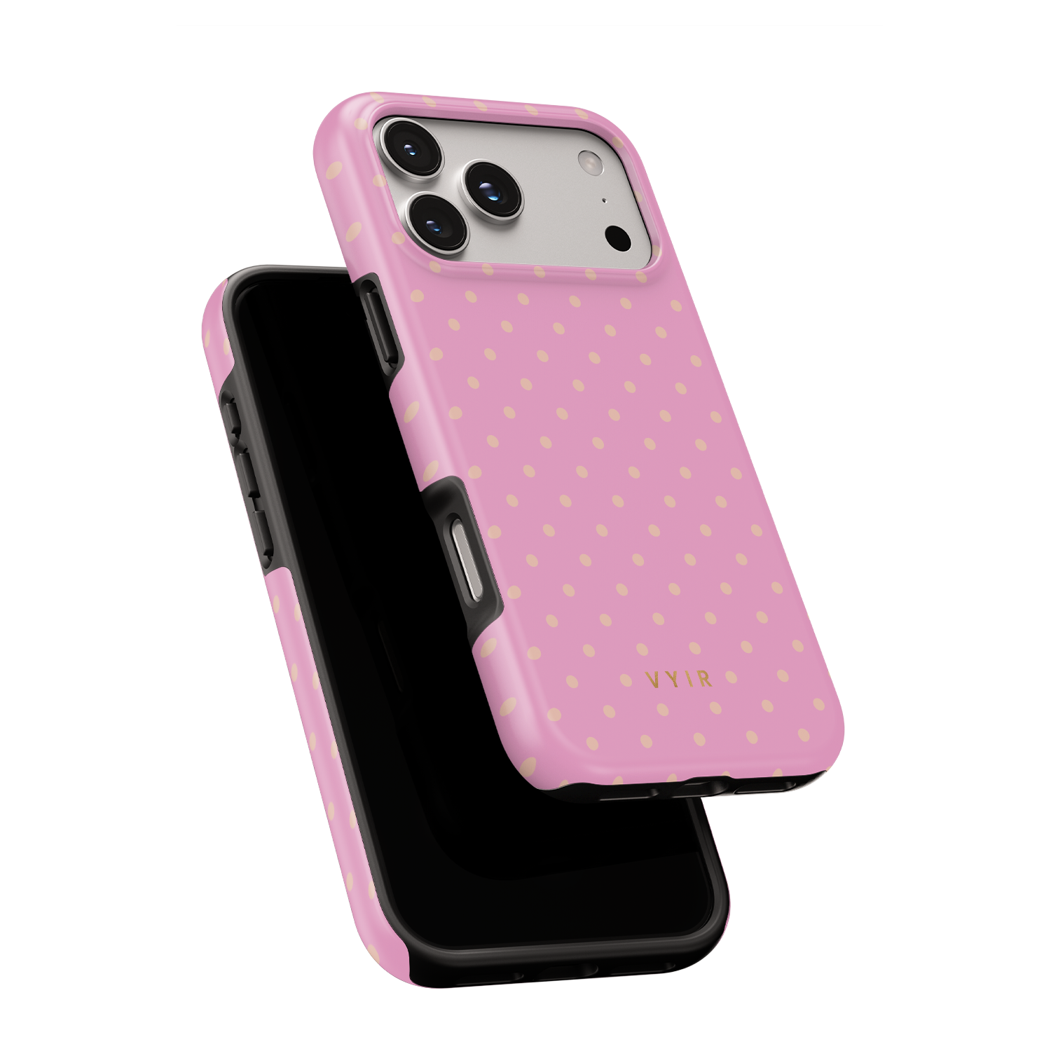 Tiny Polka Dots, Feminine Pink - Shockproof MagSafe iPhone Case - VYIR