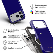 VYIR Signature Solid Colors, Navy Blue - Shockproof MagSafe iPhone Case - VYIR