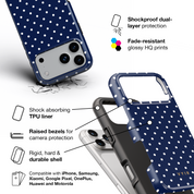 Tiny Polka Dots, Navy Blue - Shockproof Phone Case - VYIR