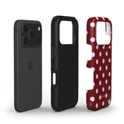 Classic Polka Dots, Burgundy - Shockproof Phone Case - VYIR