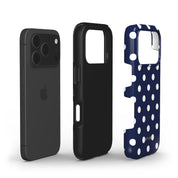 Classic Polka Dots, Old Money Blue - Shockproof Phone Case - VYIR