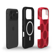 Large Polka Dots, Crimson Red - Shockproof MagSafe iPhone Case - VYIR