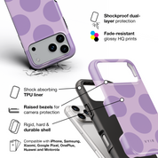 Big Polka Dots, Lilac - Shockproof iPhone Case - VYIR