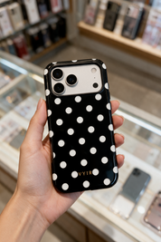 Classic Polka Dots, Black Noir - Tough Etui na telefon