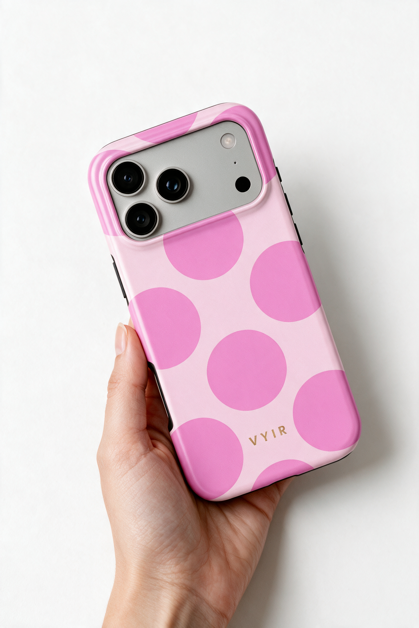 Large Polka Dots, Bubbly Pink - Tough Etui na telefon