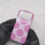 Large Polka Dots, Bubbly Pink - Tough Etui na telefon